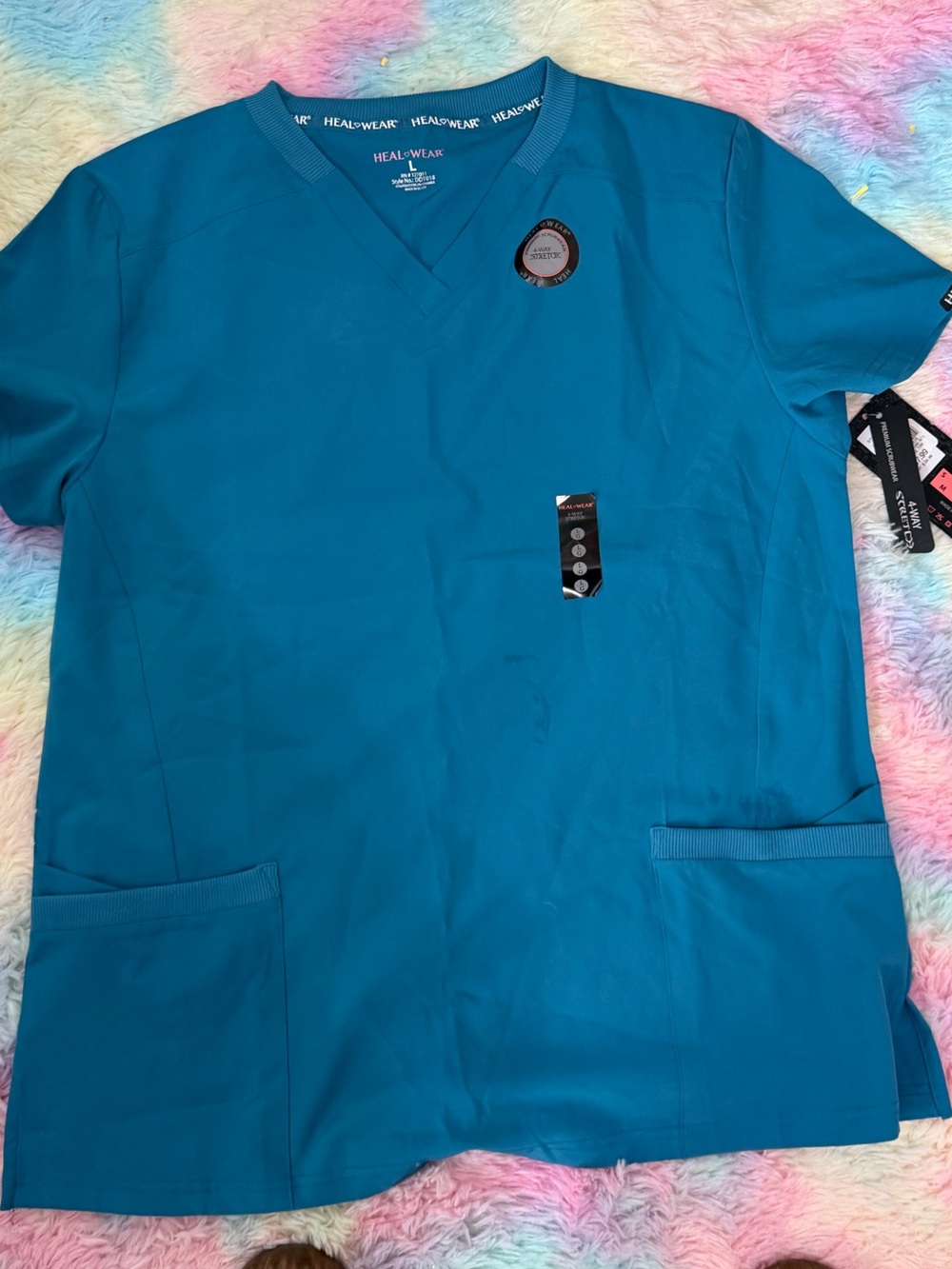 Teal V-Neck Medical Scrub Top - Women's